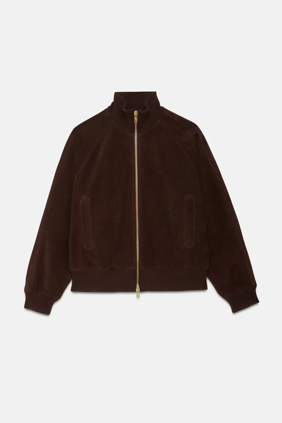 Rugged Suede Track Jacket Brown